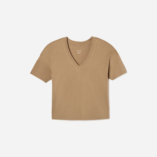 The Organic Cotton Slouchy V-Neck | Iced Coffee