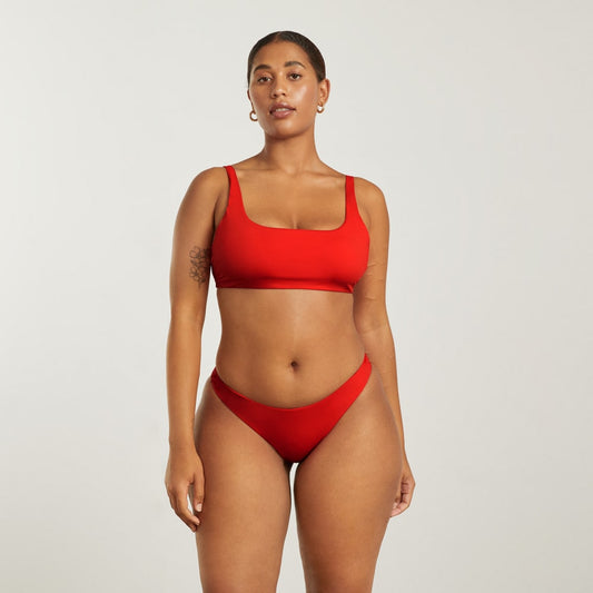 The Thigh-High Bikini Bottom | Bright Red