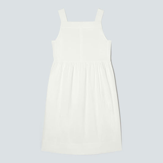 The Seersucker Midi Dress | White