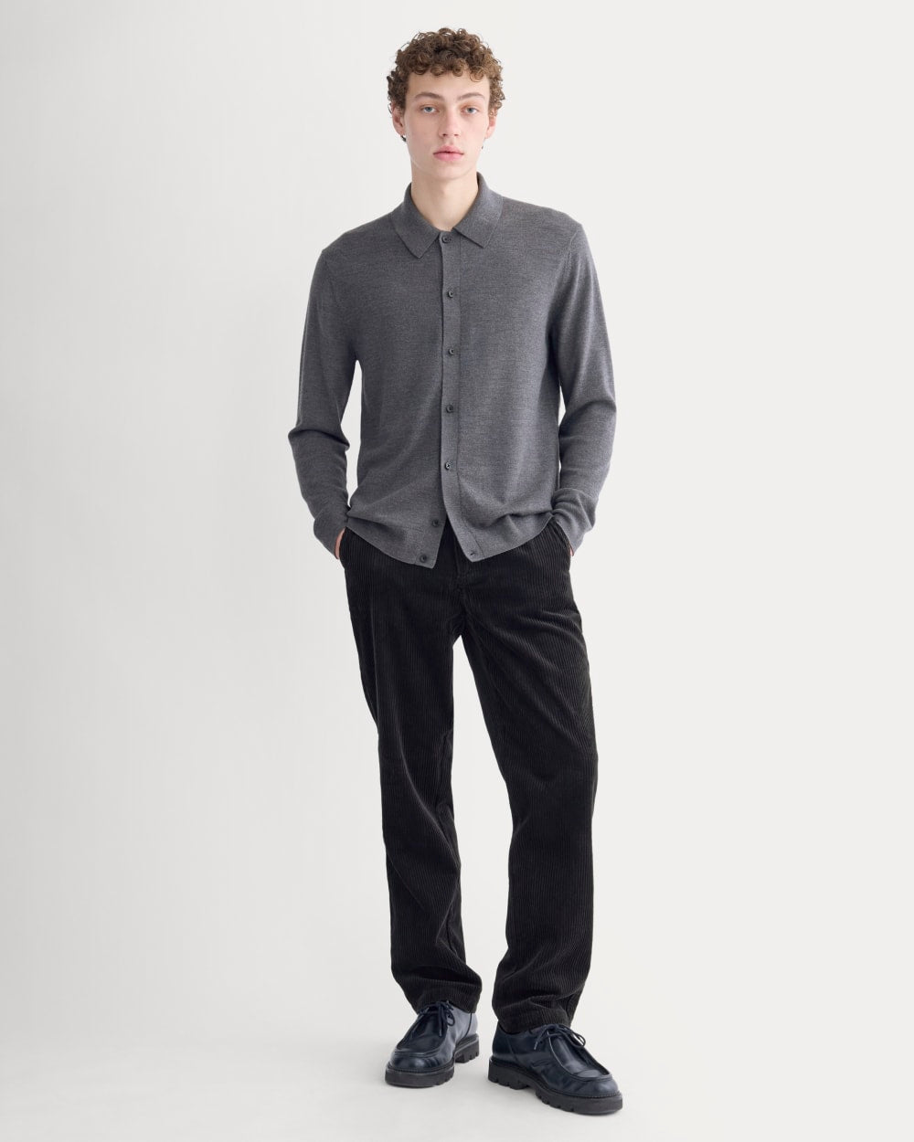 Ultrasoft Button-Down Sweater | Heather Mid Charcoal