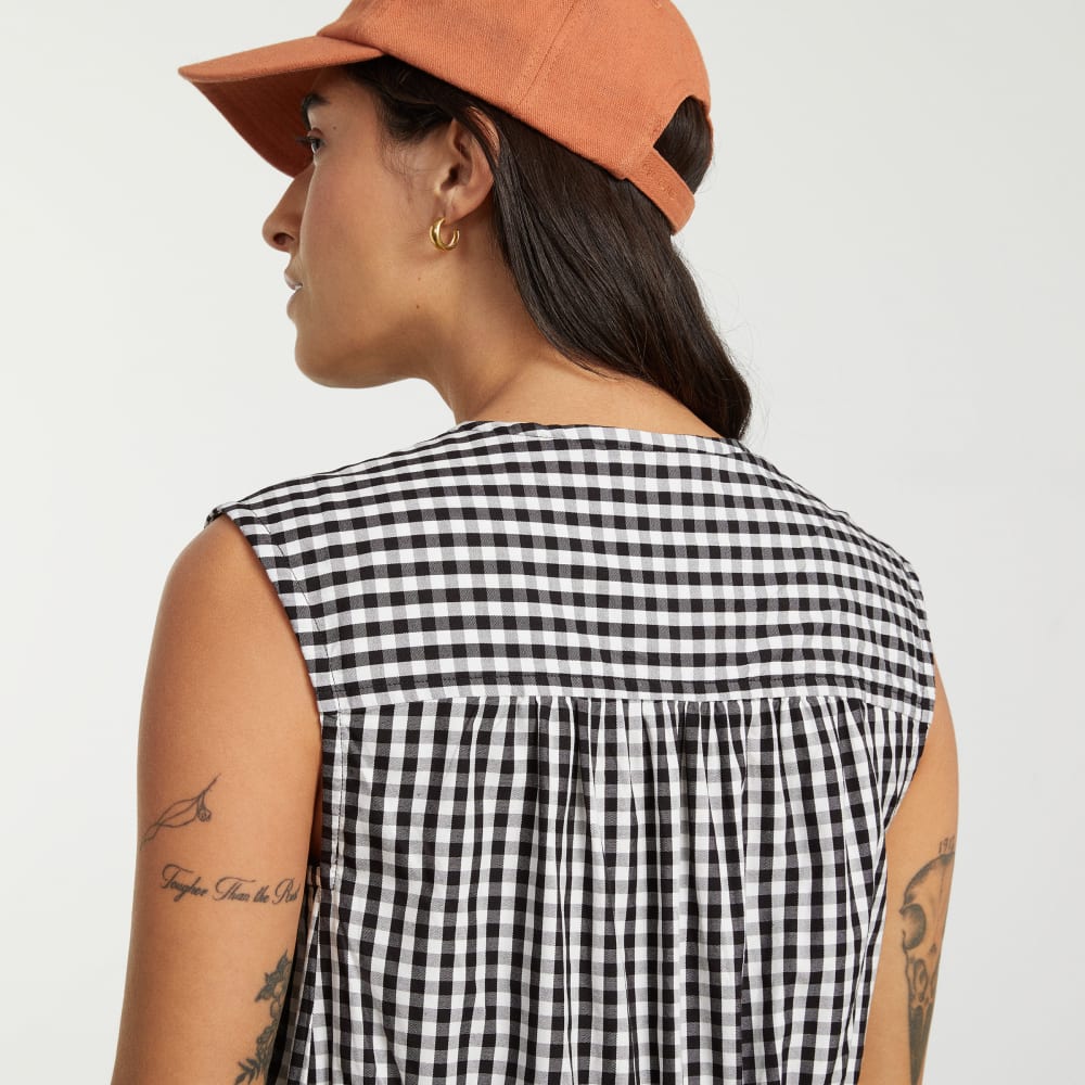 The Tiered Midi Dress | Black Gingham