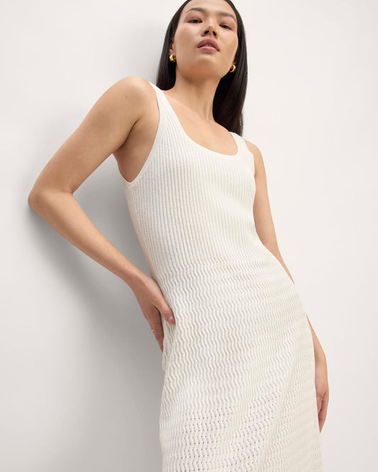 The Crochet Knit Tank Dress | Bone