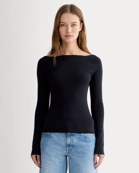 The Knit Boatneck Top | Navy