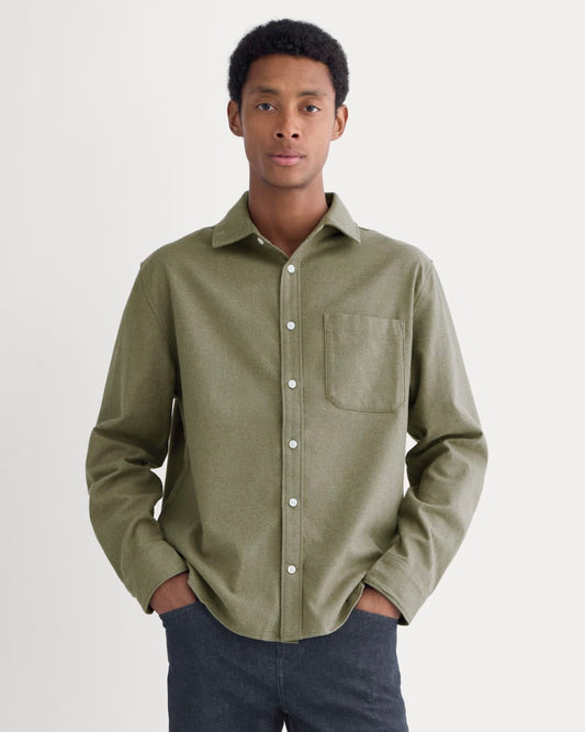 Brushed Flannel Shirt | Heathered Thyme