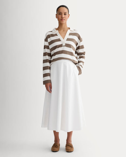 The Midi Skirt in Ultrasoft Cotton | White