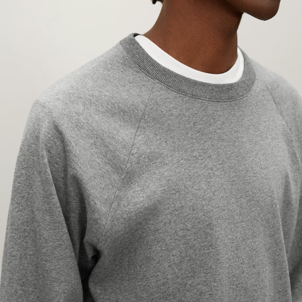 The Premium-Weight Long-Sleeve Crew | Uniform | Mid Heathered Grey