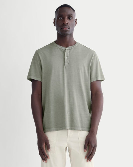 The Essential Organic Garment-Dyed Henley | Seagrass