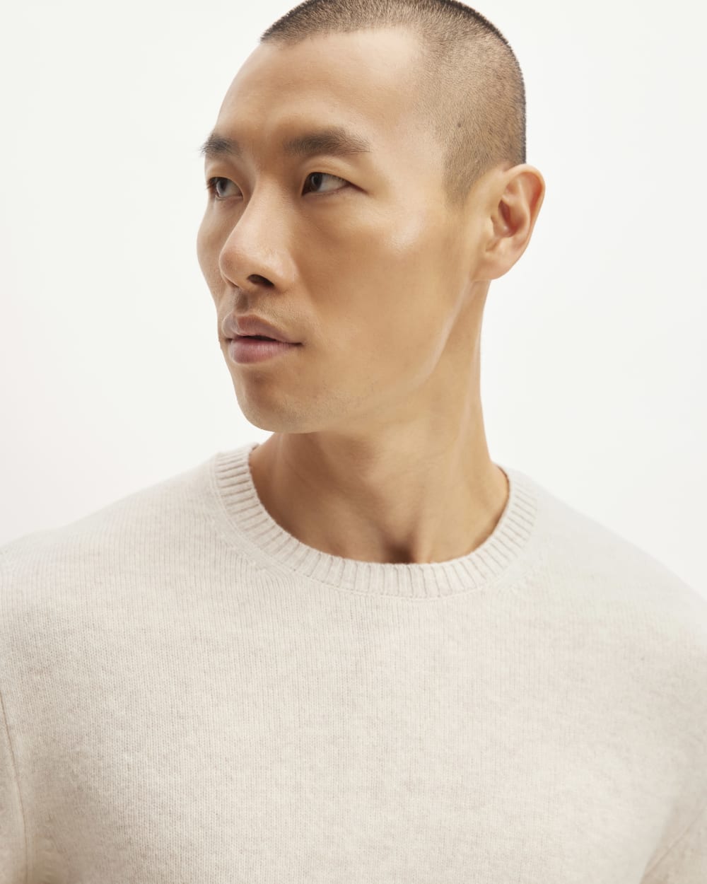 The Premium Merino Crew Neck Sweater | Heathered Oat