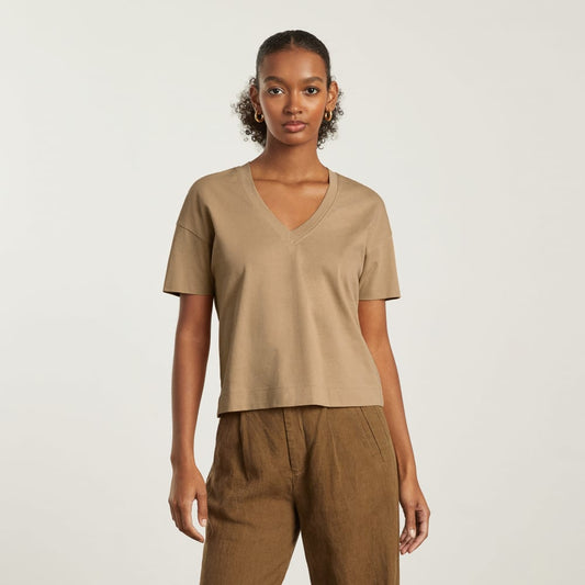The Organic Cotton Slouchy V-Neck | Iced Coffee