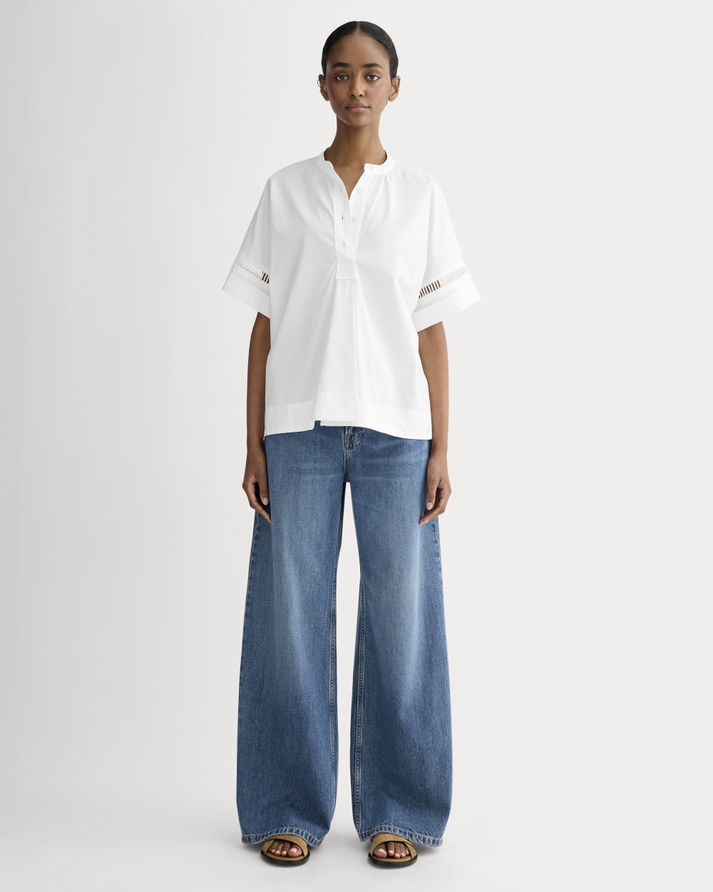 The Lace Trim Popover | White