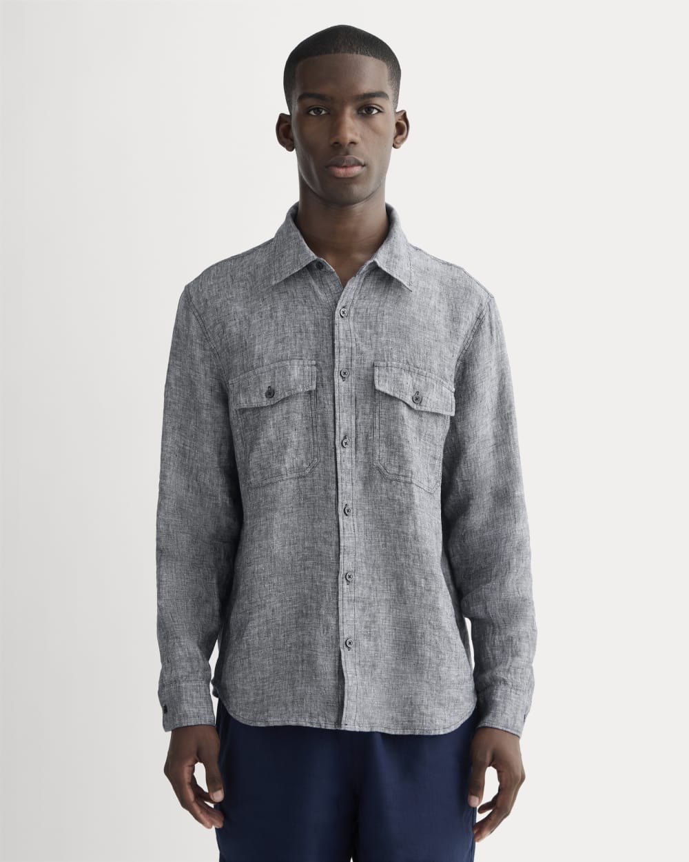 The Linen Utility Shirt | Navy Chambray