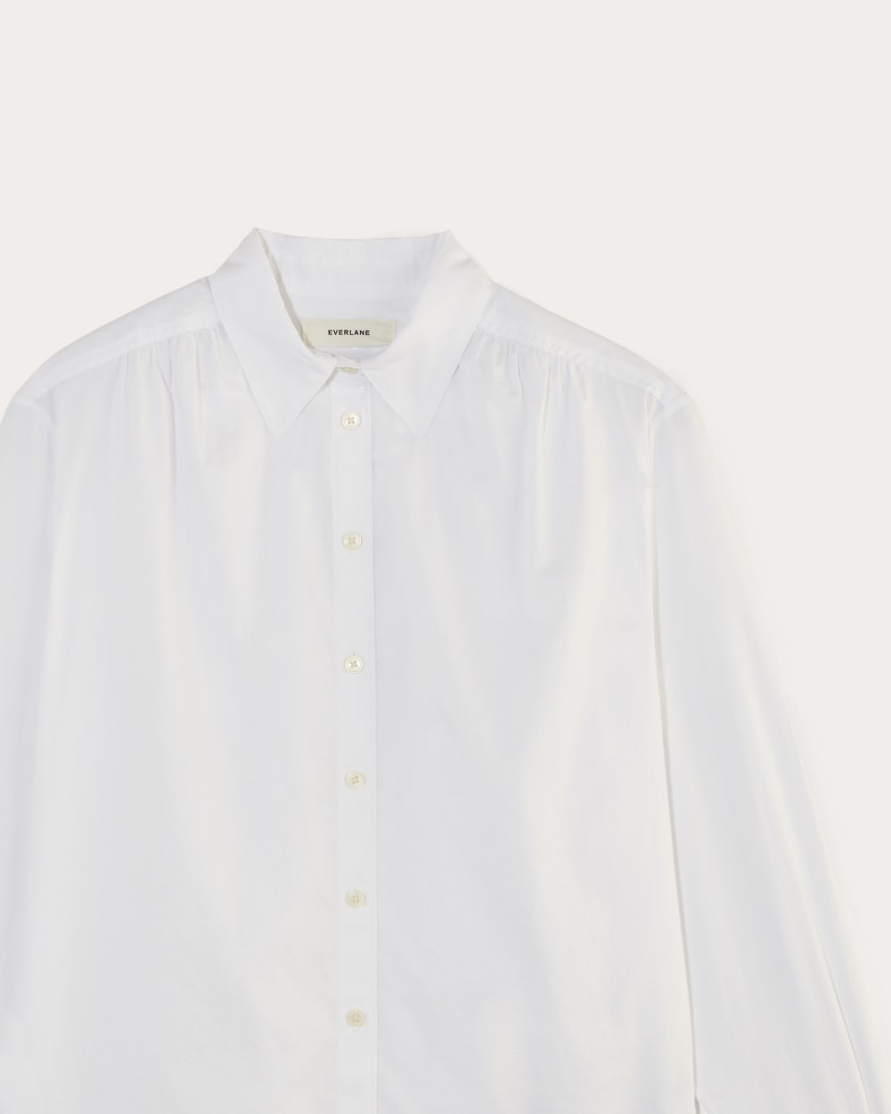 The Gathered Shirt in Silky Cotton | White