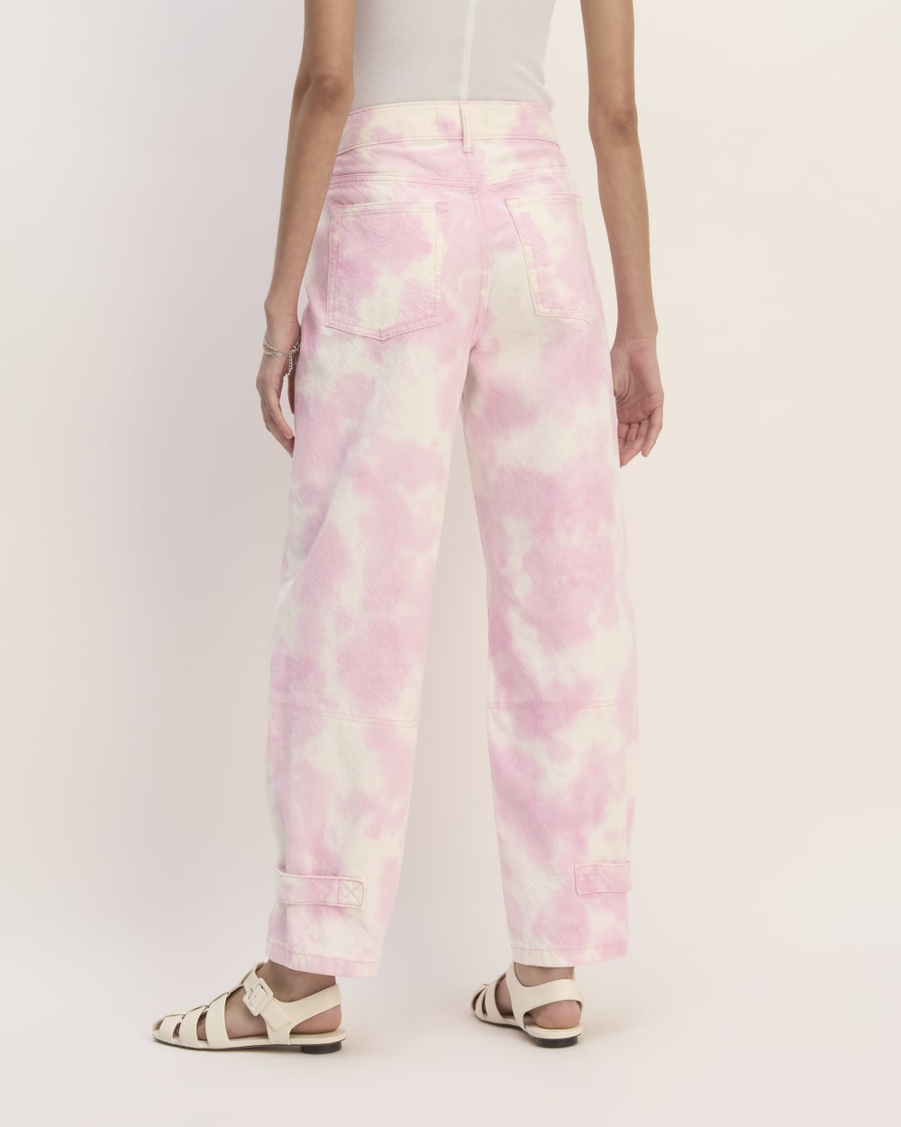 The Everlane x Marques' Almeida Canvas Oversized Barrel Pant | Pink Tie-Dye