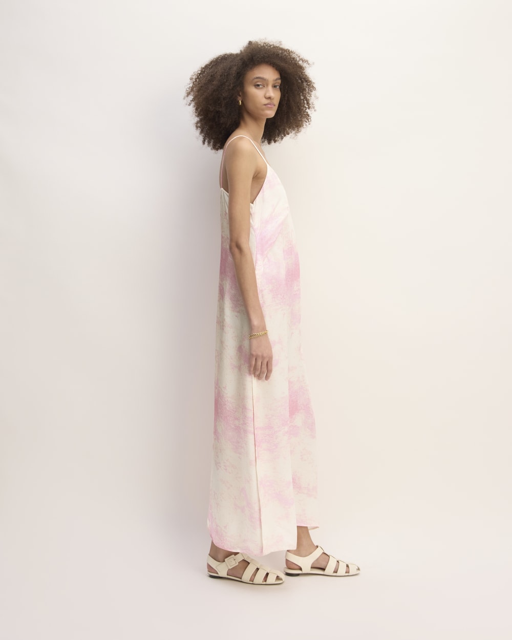 The Everlane x Marques' Almeida Satin Tie-Dye Dress | Pink Tie-Dye