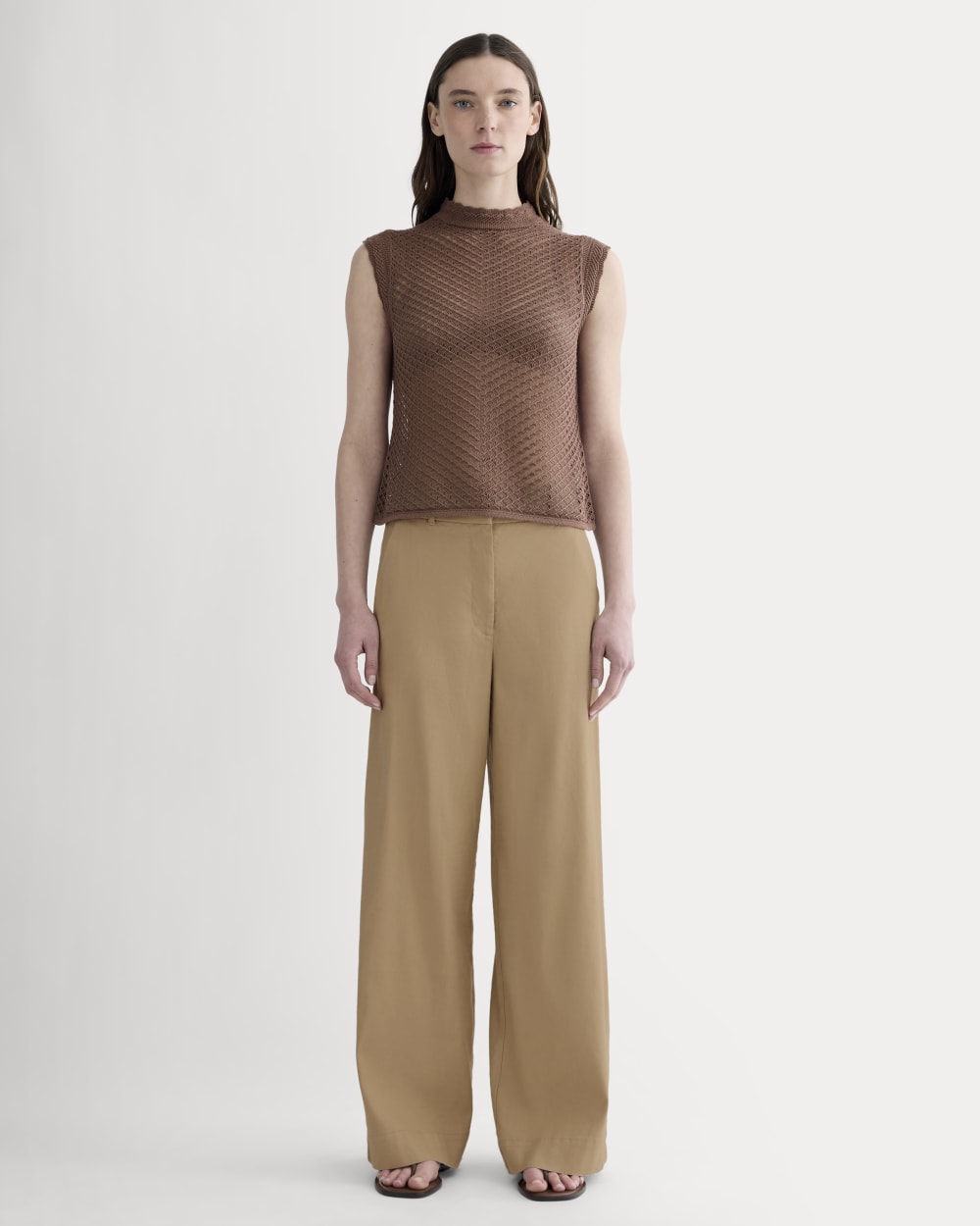 The Lace Knit Tank | Mocha