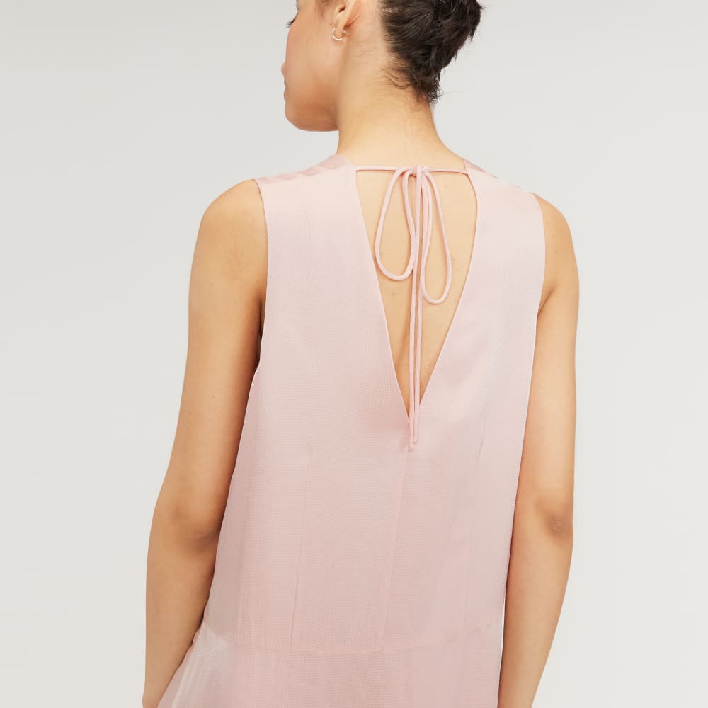 The Satin V-Neck Maxi Dress | Petal Pink