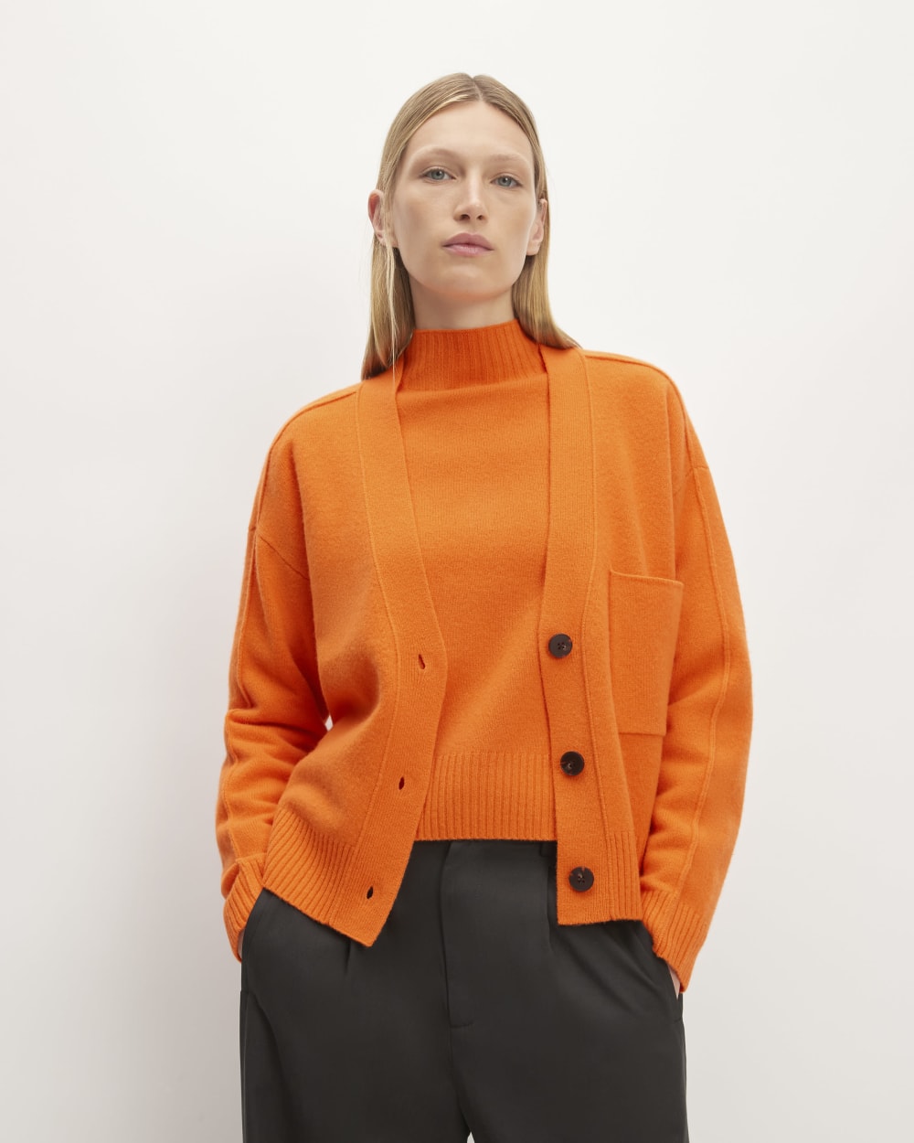 The Good Merino Wool Cardigan | Orange