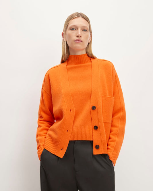The Good Merino Wool Cardigan | Orange