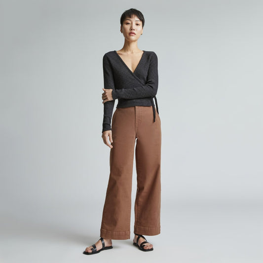 The Organic Wide-Leg Pant | Carob Brown