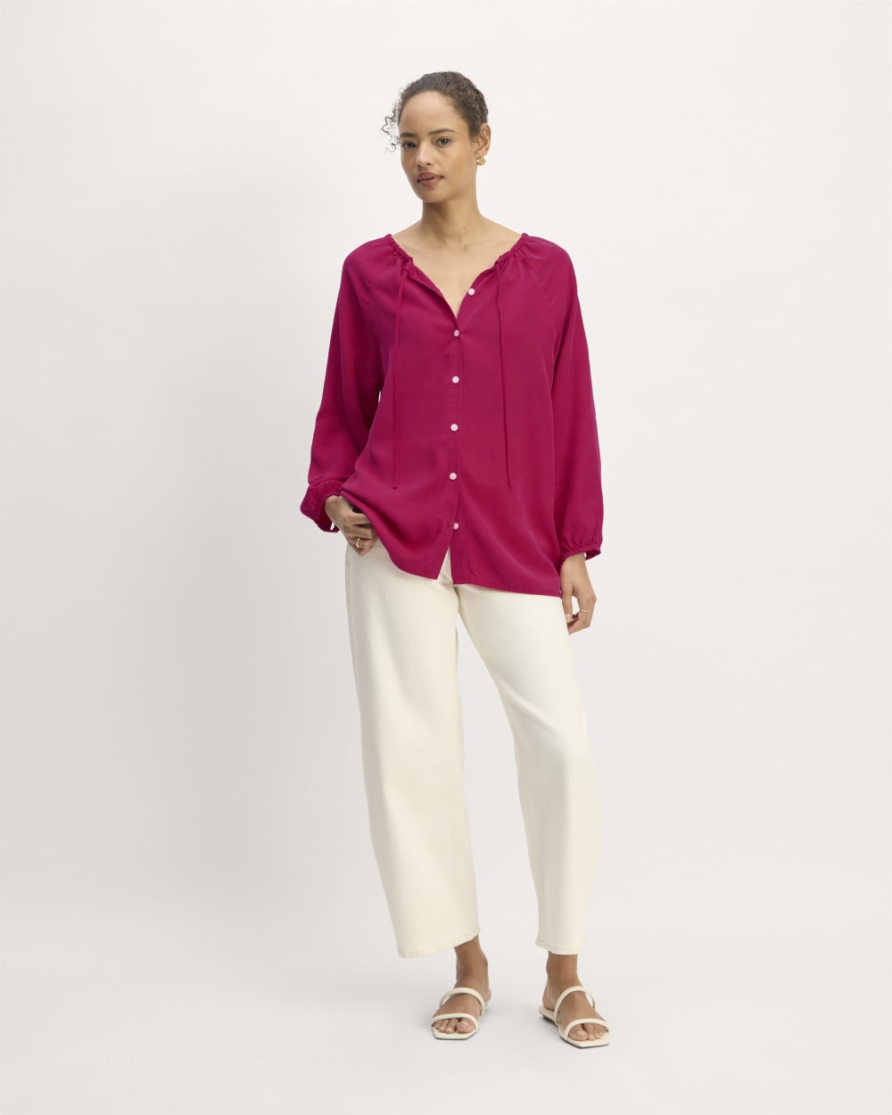 The Gathered Shirt in Butterlite | Red Currant