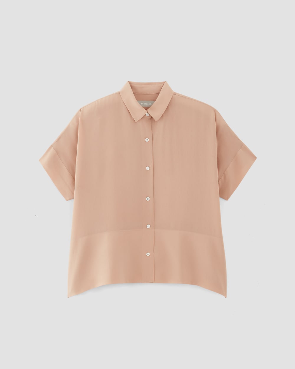 The Boxy Shirt in Washable Silk | Blush Pink