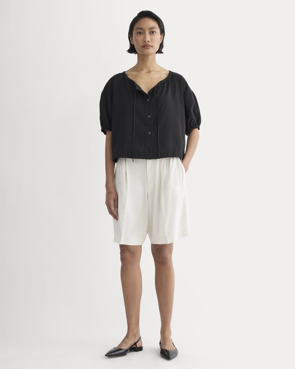 The Gauze Button-Up | Black