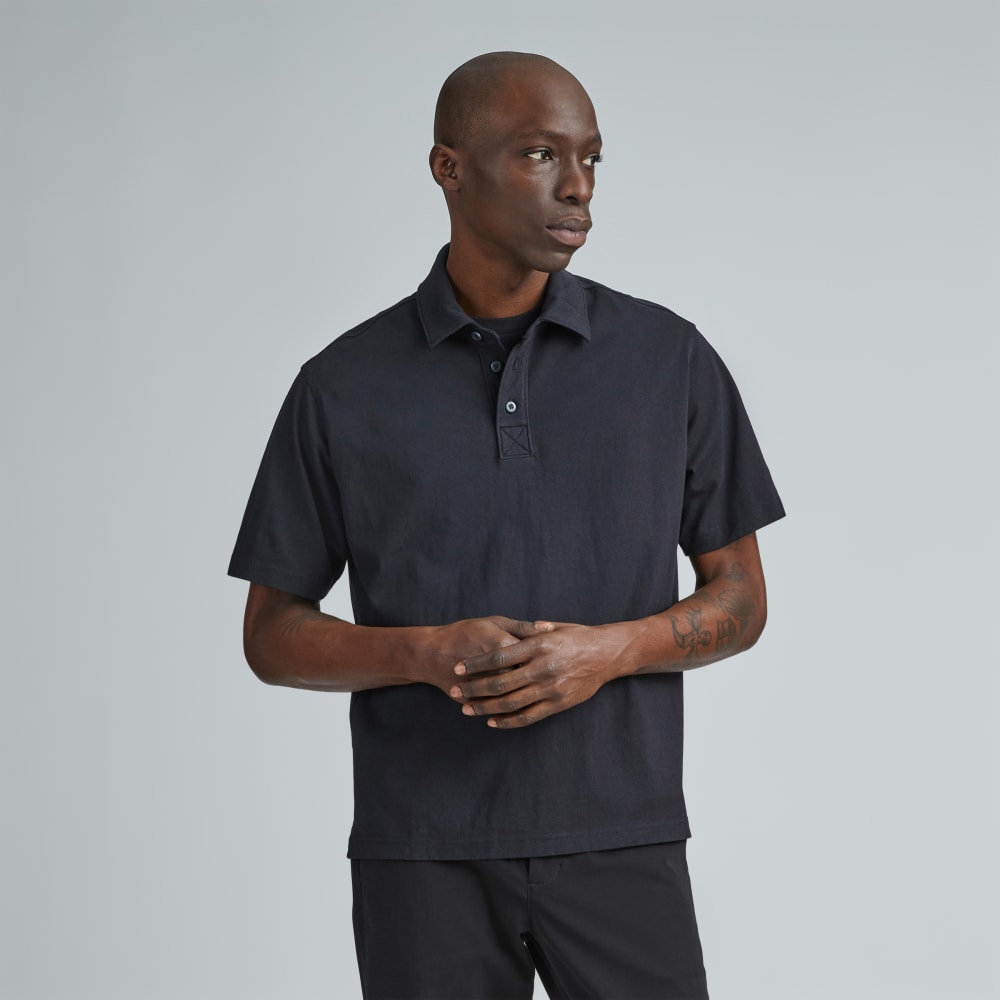 The Premium Weight Relaxed Polo | Black