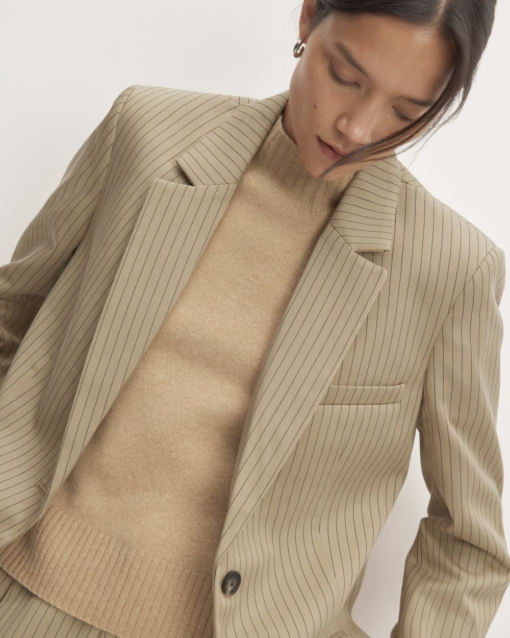 The Oversized Blazer in Buttersmooth | Cornstalk / Black