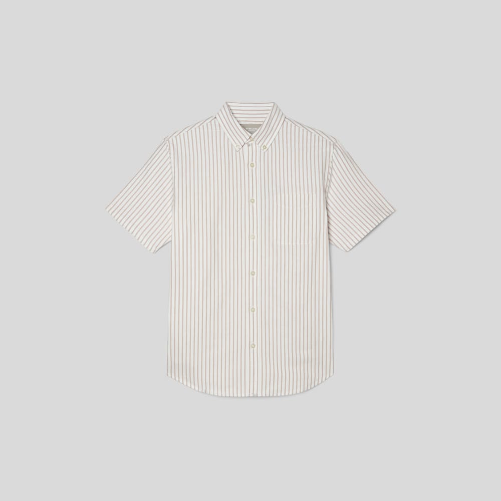 The Organic Short Sleeve Oxford Shirt | Sahara / Off-White