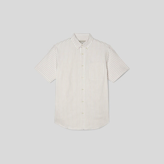 The Organic Short Sleeve Oxford Shirt | Sahara / Off-White