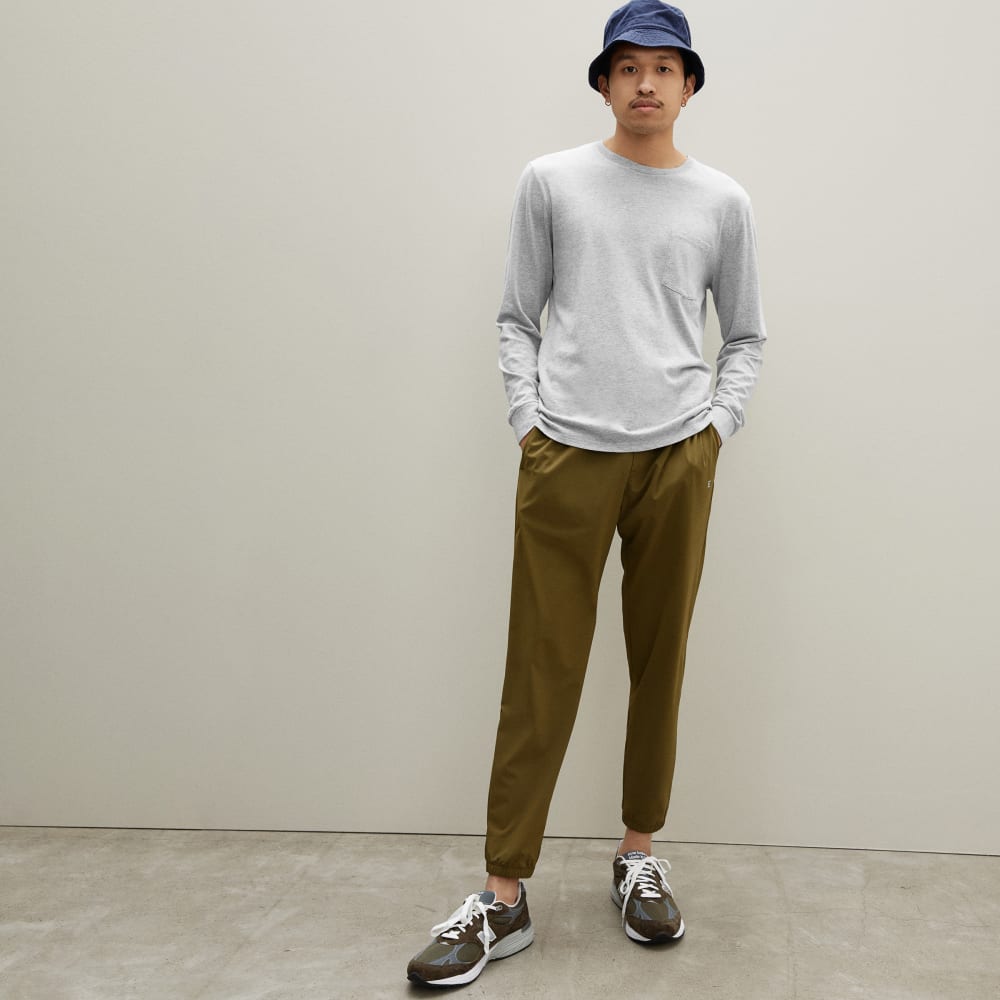 The Organic Cotton Long-Sleeve Pocket Tee |  Heathered Grey