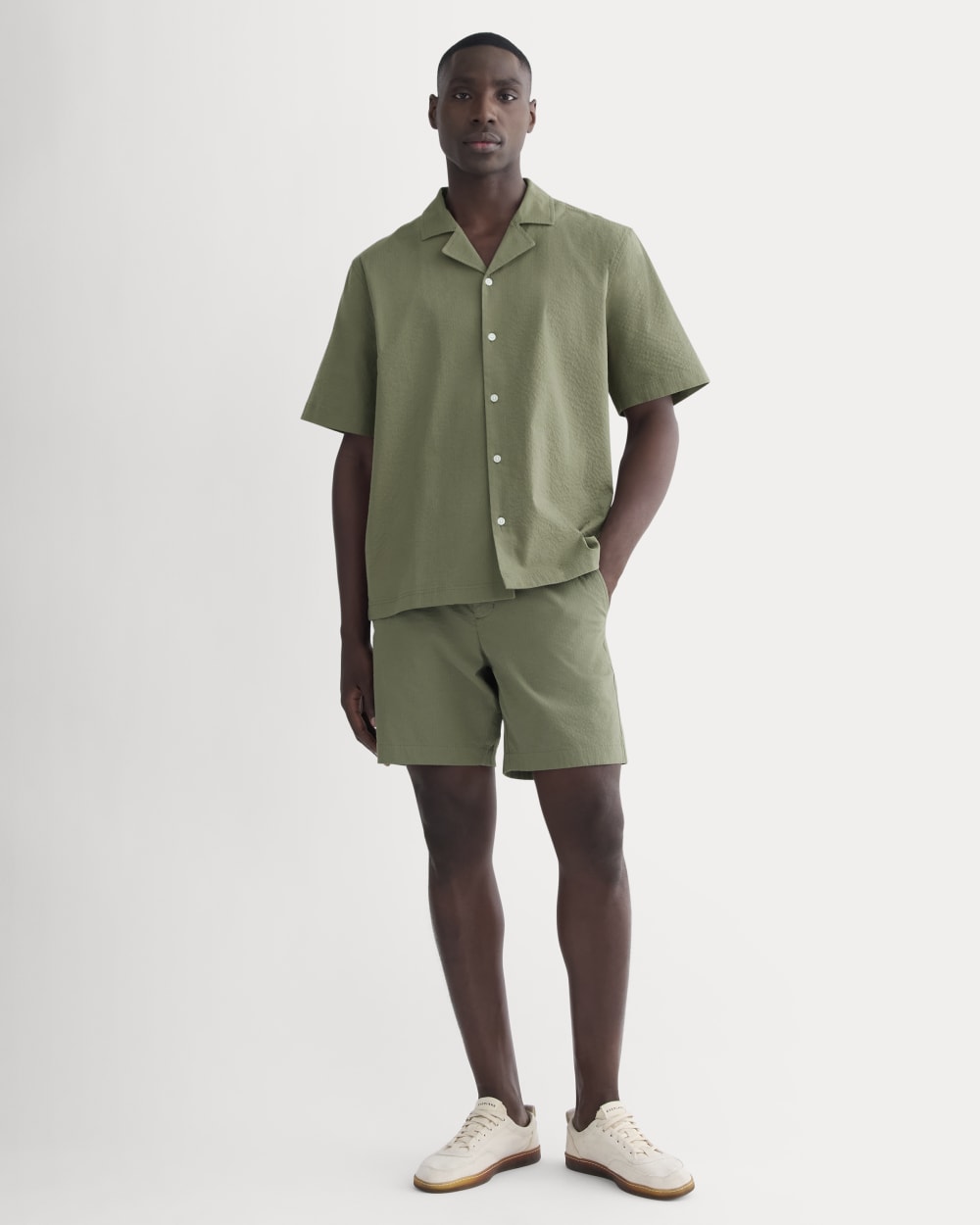 The Seersucker Resort Shirt | Lichen Green
