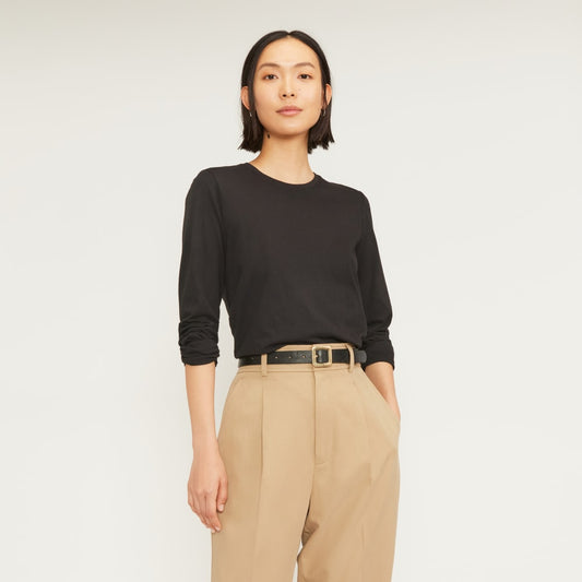 The Organic Cotton Long-Sleeve Crew | Black