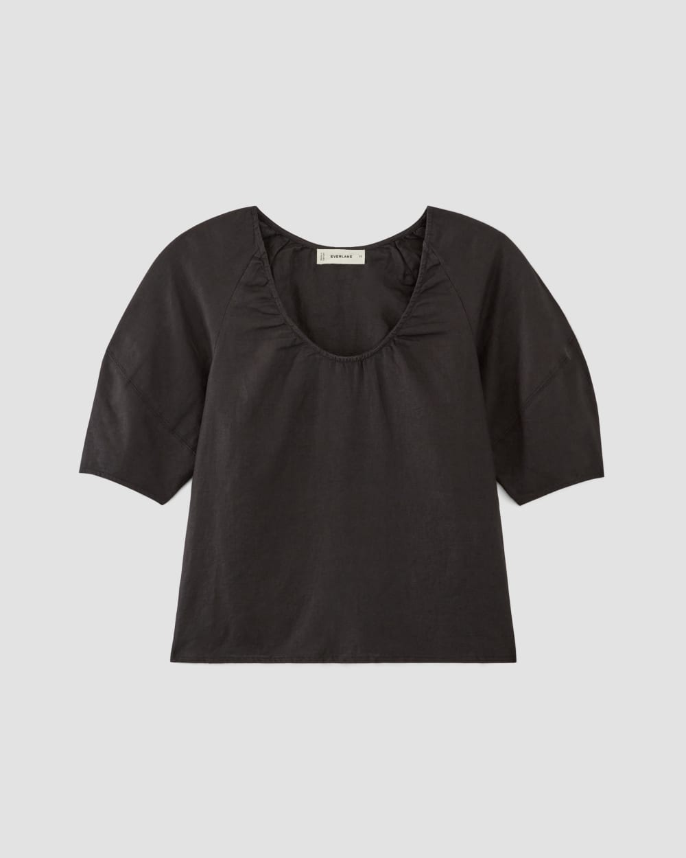 The Scoop Top in Linen | Black