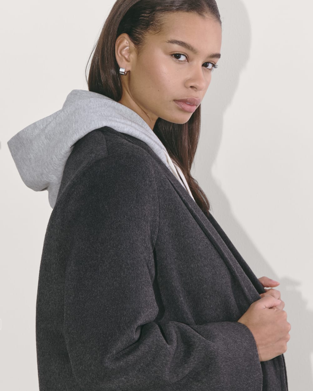 The Topcoat in Wool | Dark Charcoal Melange