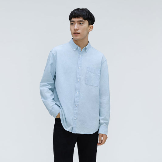 The Relaxed Organic Chambray Shirt  | Icy Blue