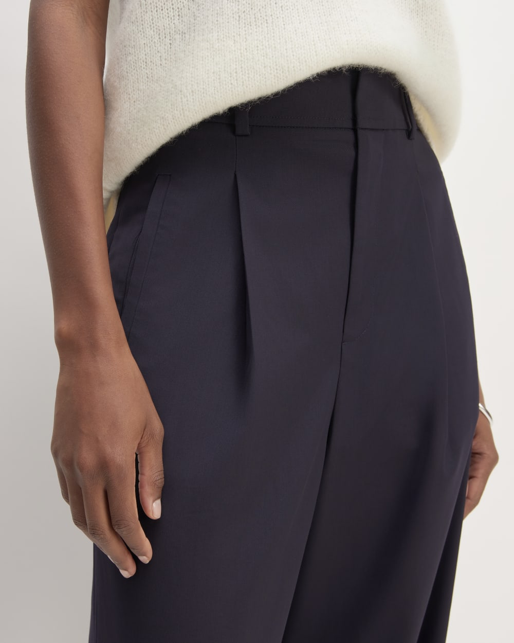 The Italian Wool Way-High® Drape Pant | Navy