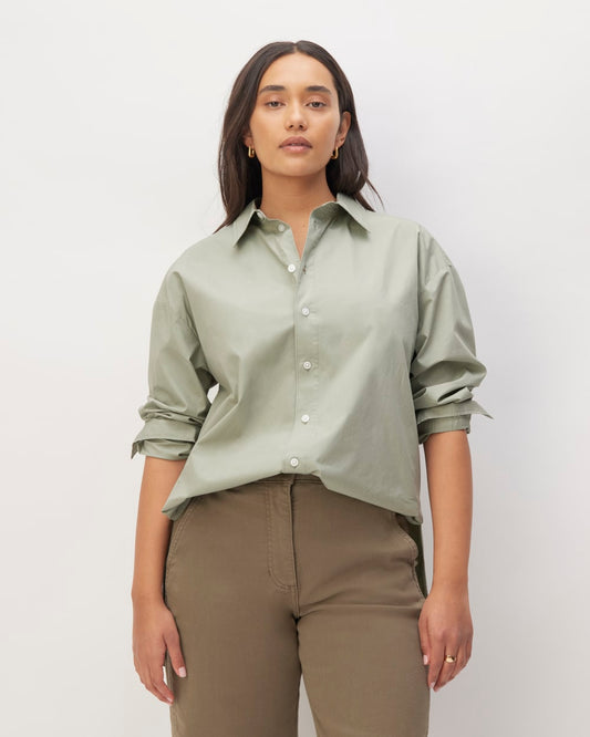 The Supima® Cotton Boyfriend Shirt | Sage Green