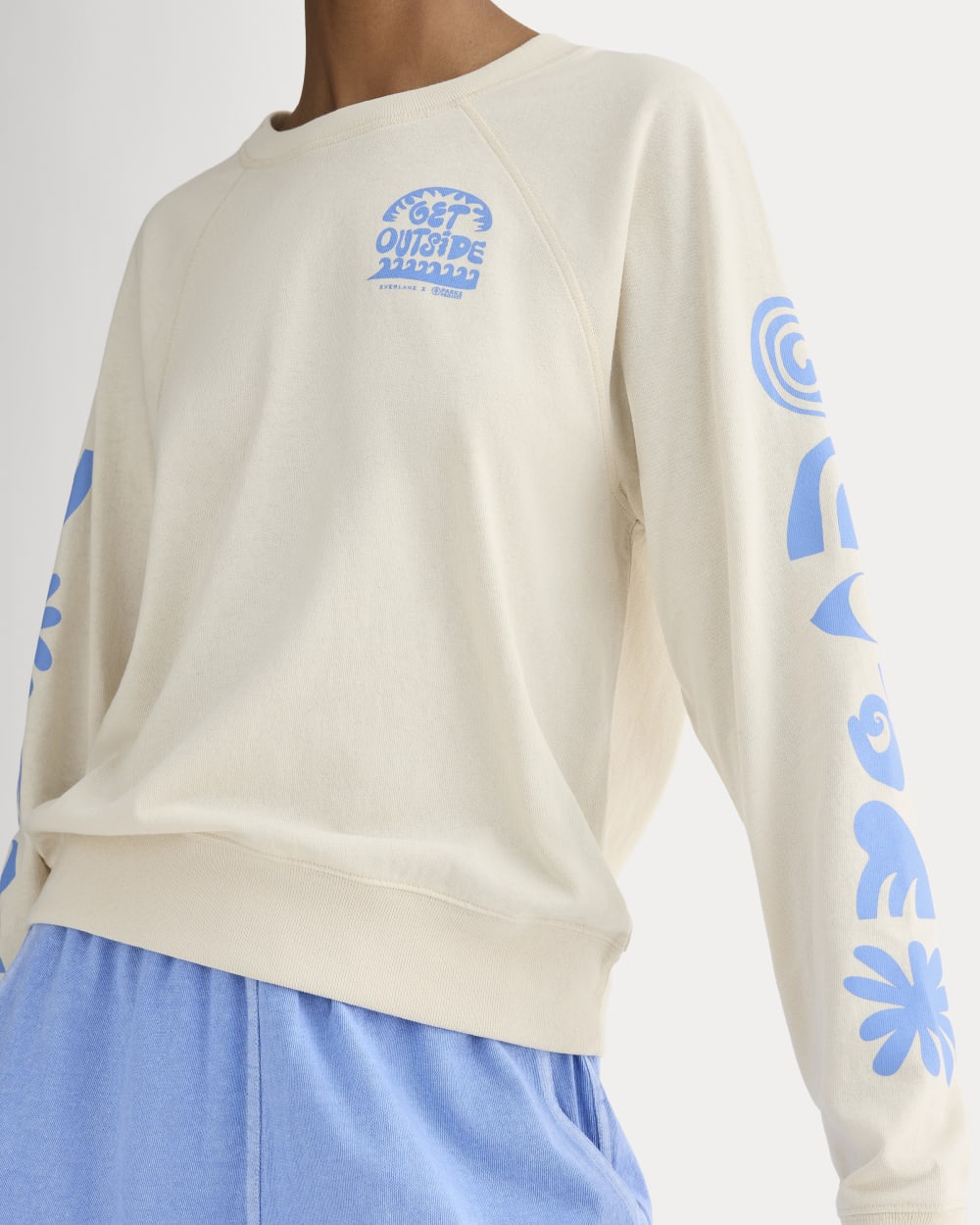 The Everlane x Parks Project Off-Duty Long-Sleeve Tee | Natural / Granada Sky Blue
