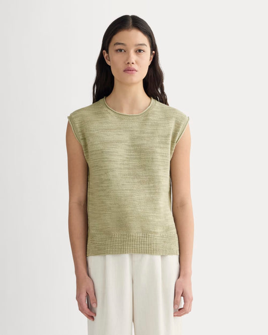 The Muscle Sweater in Cotton Linen | Eucalyptus
