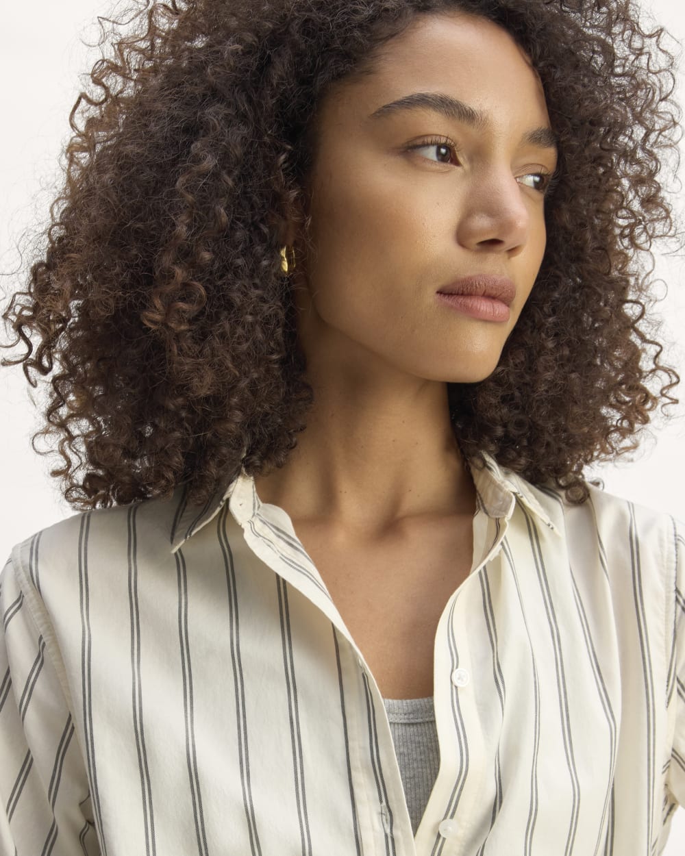 The Must-Have Shirt in Silky Cotton | Bone / Black