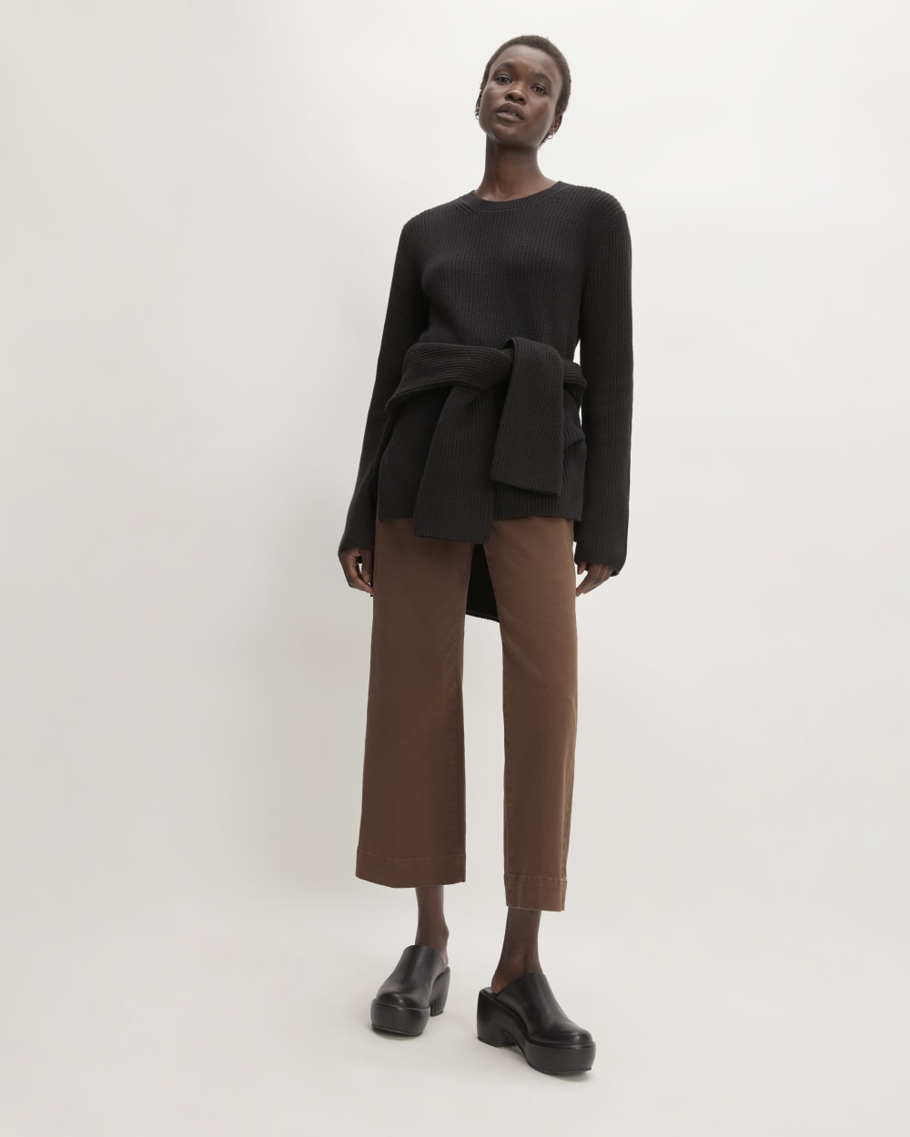 The Organic Cotton Slim Crew Sweater | Black