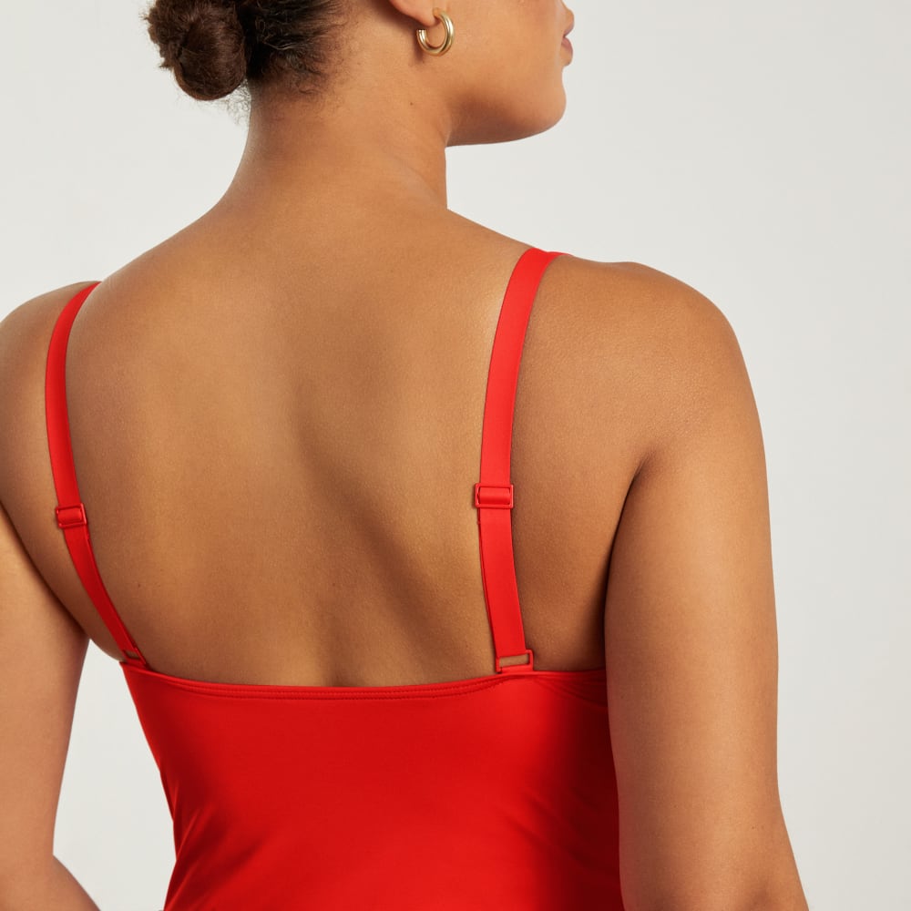 The V-Neck One-Piece | Bright Red