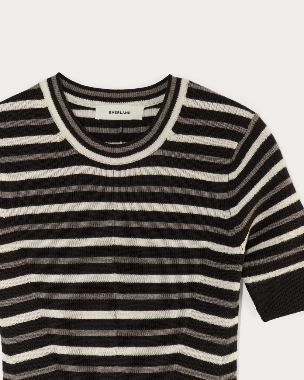 The Ribbed Sweater Dress | Taupe / Canvas / Black