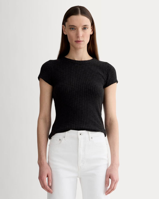 The Cozy Rib Tee | Black
