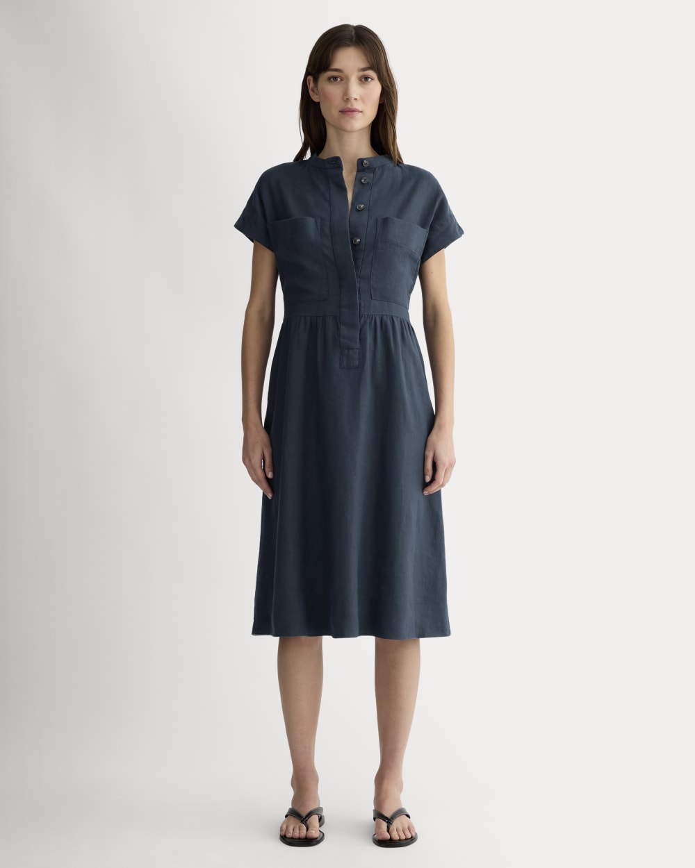 The Craft Dress in Linen | Navy