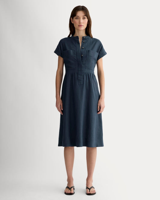 The Craft Dress in Linen | Navy