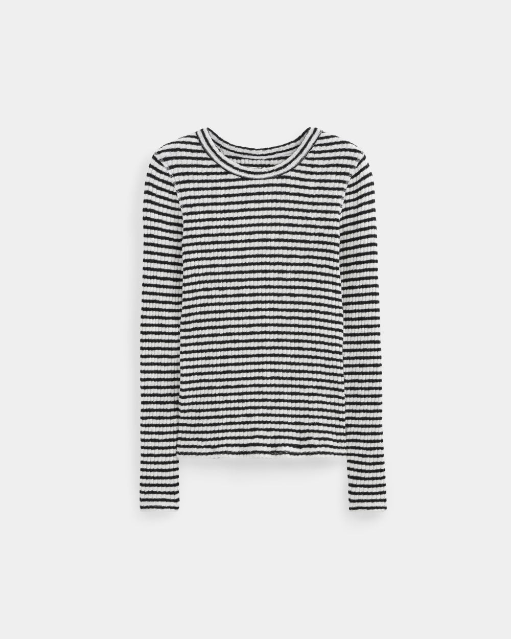 The Cozy Rib Long-Sleeve Tee | Bone / Black