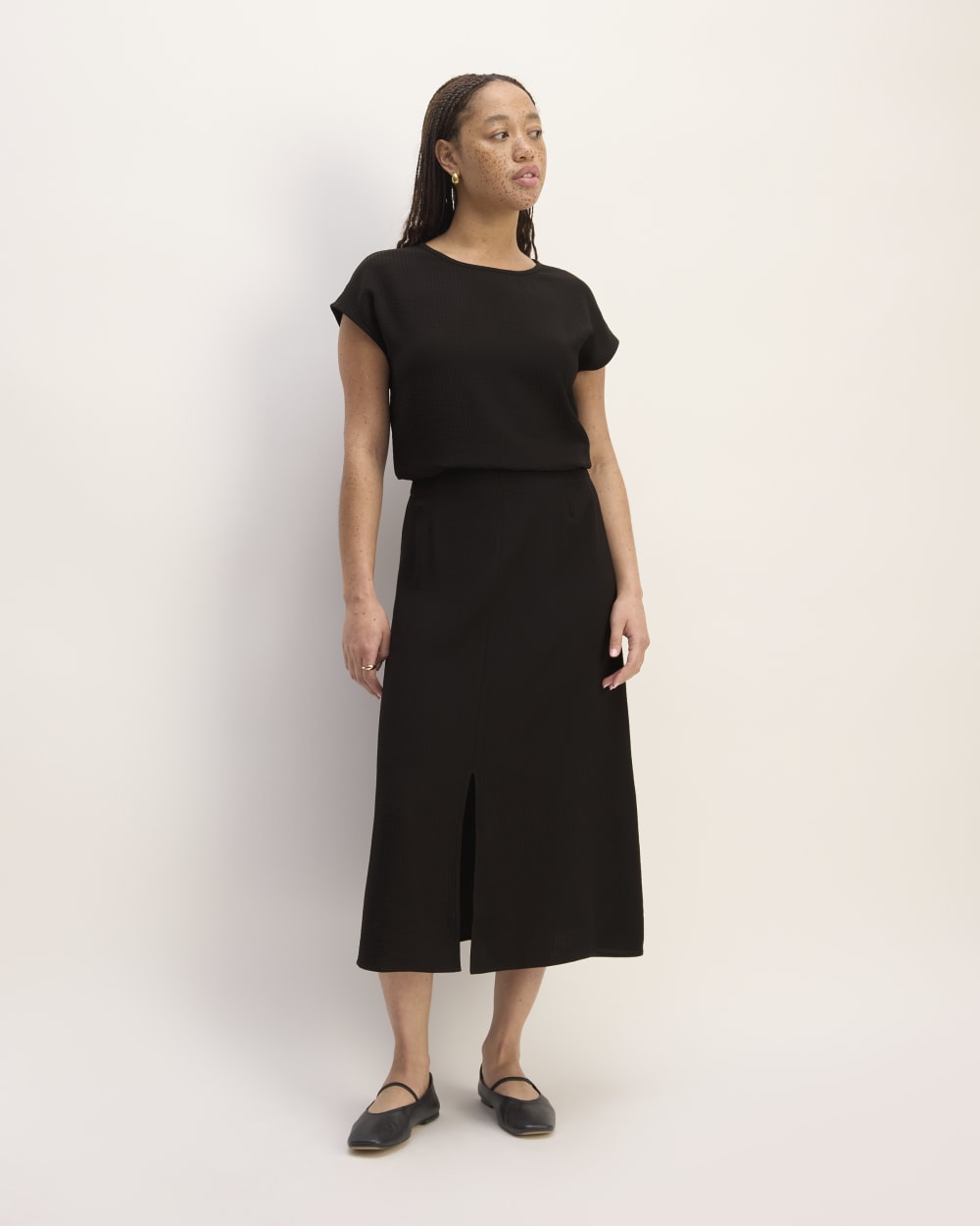 The Mini Jacquard Stripe Top | Black