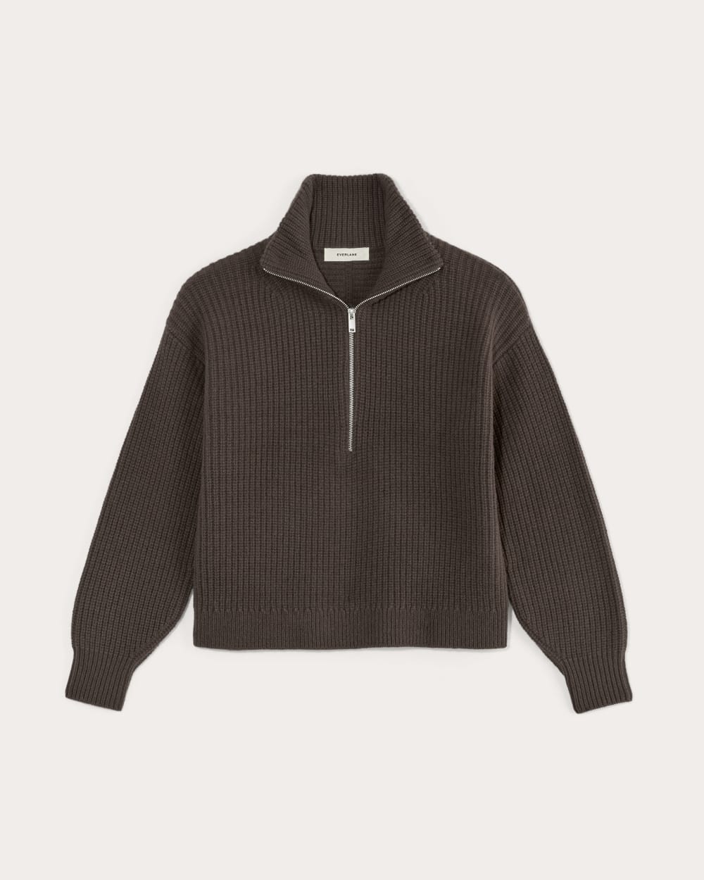 The Half-Zip Sweater in Luxe Merino | Earth Brown